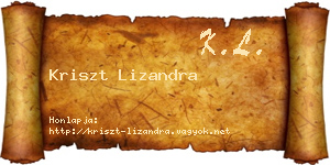 Kriszt Lizandra névjegykártya